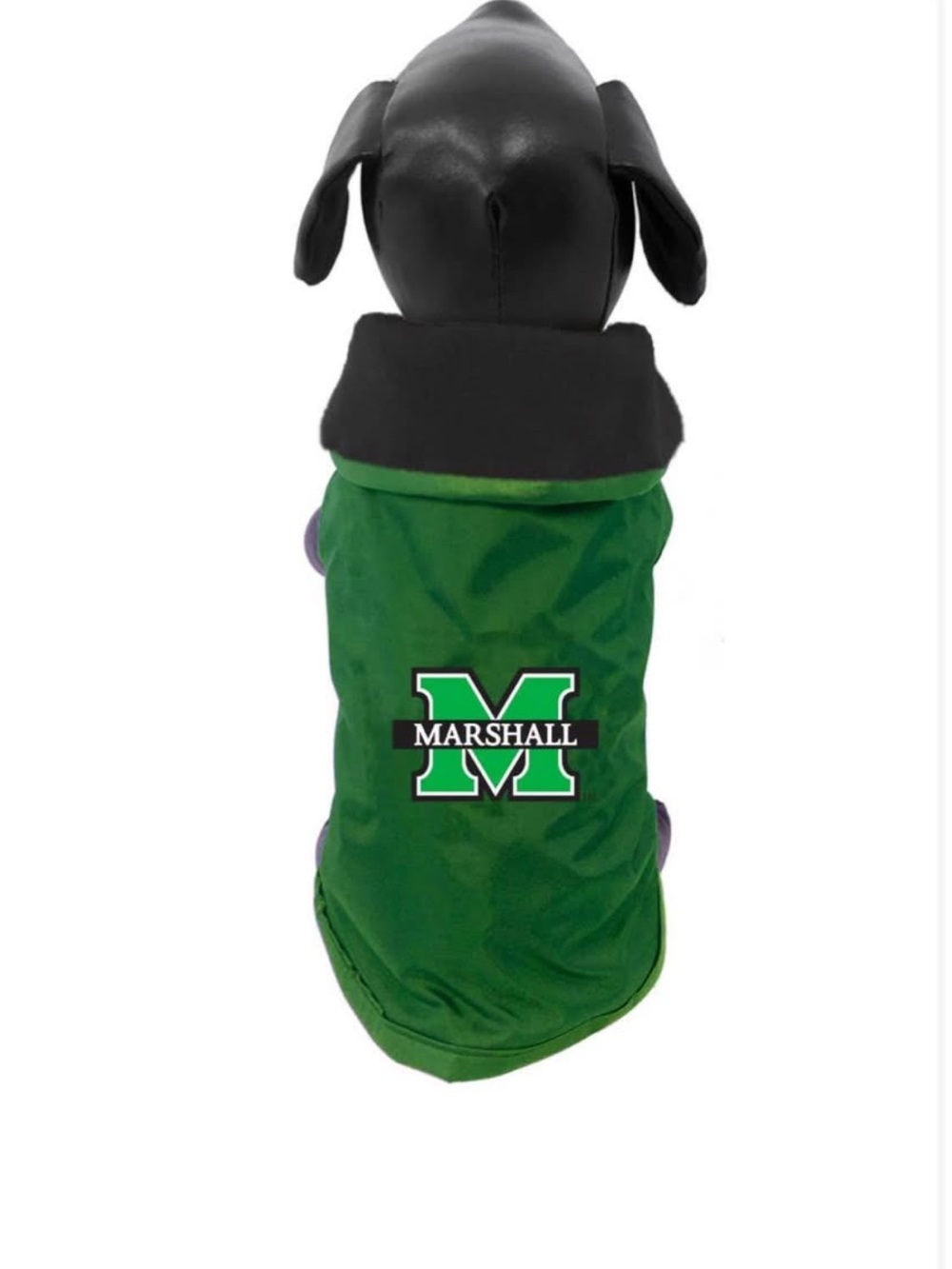 Marshall Green Dog Coat with Team Logo
